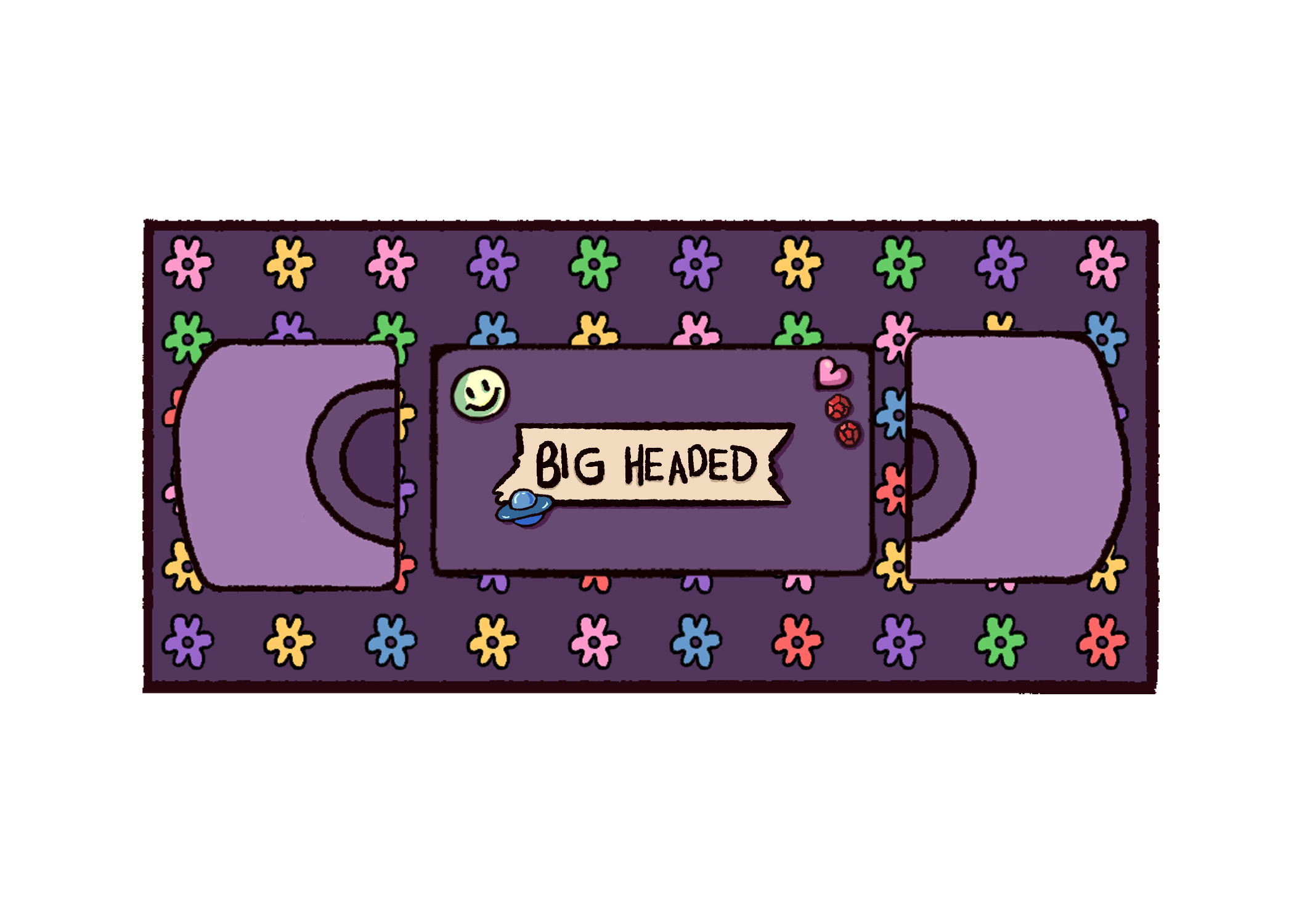 A VHS tape labeled 'Big Headed.